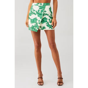 Rococo Sand Cream Green Floral Asymmetrical Skirt XS